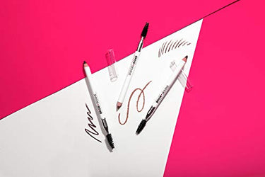 wet n wild Brow-Sessive Brow Pencil 9g- Dark Brown, Dual-Ended Eyebrow Pencil with Spoolie Brush for Thin and Thick Eyebrows, Natural Look Formula, Buildable Color Definition